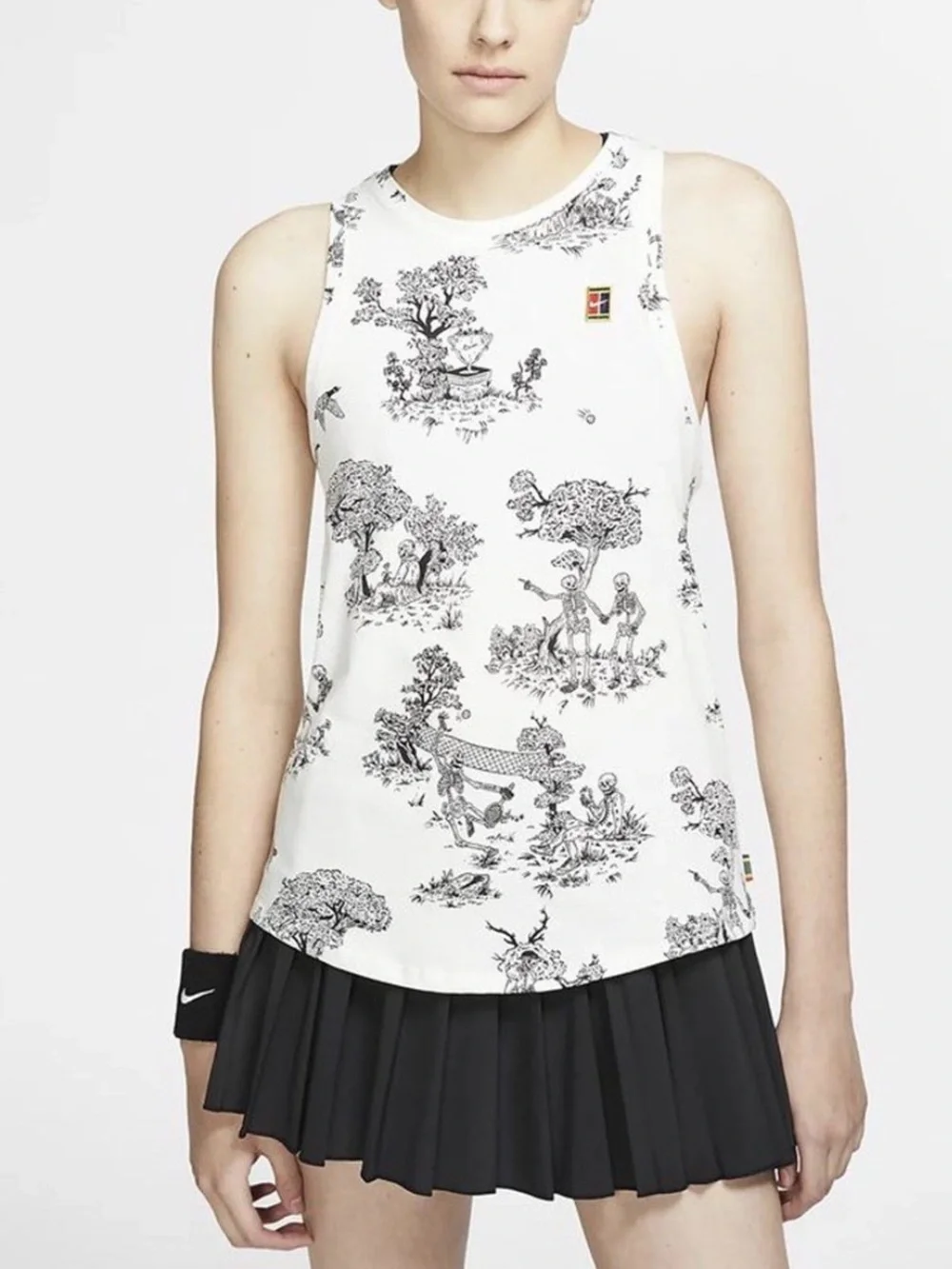 Nike Skeleton Toile Print Athletic Tank, Size Small, Halloween Spooky